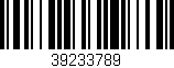 Código de barras (EAN, GTIN, SKU, ISBN): '39233789'