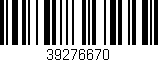 Código de barras (EAN, GTIN, SKU, ISBN): '39276670'