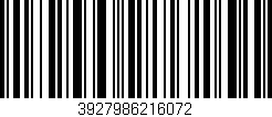 Código de barras (EAN, GTIN, SKU, ISBN): '3927986216072'