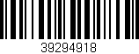 Código de barras (EAN, GTIN, SKU, ISBN): '39294918'