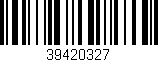 Código de barras (EAN, GTIN, SKU, ISBN): '39420327'
