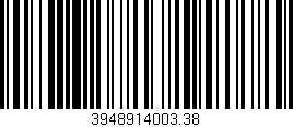 Código de barras (EAN, GTIN, SKU, ISBN): '3948914003.38'