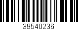 Código de barras (EAN, GTIN, SKU, ISBN): '39540236'