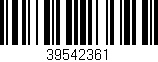 Código de barras (EAN, GTIN, SKU, ISBN): '39542361'