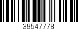 Código de barras (EAN, GTIN, SKU, ISBN): '39547778'