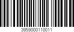 Código de barras (EAN, GTIN, SKU, ISBN): '3959000110011'