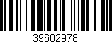 Código de barras (EAN, GTIN, SKU, ISBN): '39602978'
