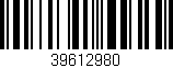 Código de barras (EAN, GTIN, SKU, ISBN): '39612980'