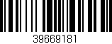 Código de barras (EAN, GTIN, SKU, ISBN): '39669181'