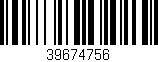Código de barras (EAN, GTIN, SKU, ISBN): '39674756'