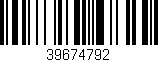Código de barras (EAN, GTIN, SKU, ISBN): '39674792'