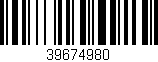 Código de barras (EAN, GTIN, SKU, ISBN): '39674980'