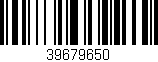 Código de barras (EAN, GTIN, SKU, ISBN): '39679650'