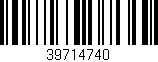 Código de barras (EAN, GTIN, SKU, ISBN): '39714740'