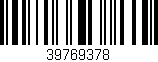Código de barras (EAN, GTIN, SKU, ISBN): '39769378'