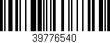 Código de barras (EAN, GTIN, SKU, ISBN): '39776540'