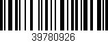 Código de barras (EAN, GTIN, SKU, ISBN): '39780926'