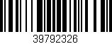 Código de barras (EAN, GTIN, SKU, ISBN): '39792326'