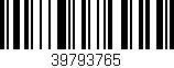 Código de barras (EAN, GTIN, SKU, ISBN): '39793765'