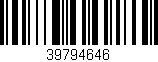 Código de barras (EAN, GTIN, SKU, ISBN): '39794646'