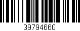 Código de barras (EAN, GTIN, SKU, ISBN): '39794660'