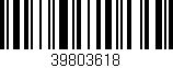 Código de barras (EAN, GTIN, SKU, ISBN): '39803618'