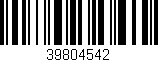 Código de barras (EAN, GTIN, SKU, ISBN): '39804542'