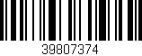 Código de barras (EAN, GTIN, SKU, ISBN): '39807374'