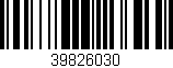 Código de barras (EAN, GTIN, SKU, ISBN): '39826030'