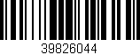 Código de barras (EAN, GTIN, SKU, ISBN): '39826044'