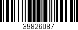 Código de barras (EAN, GTIN, SKU, ISBN): '39826087'