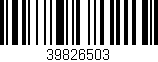 Código de barras (EAN, GTIN, SKU, ISBN): '39826503'