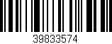 Código de barras (EAN, GTIN, SKU, ISBN): '39833574'