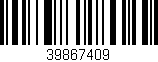 Código de barras (EAN, GTIN, SKU, ISBN): '39867409'