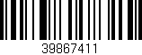 Código de barras (EAN, GTIN, SKU, ISBN): '39867411'