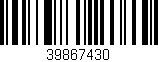 Código de barras (EAN, GTIN, SKU, ISBN): '39867430'