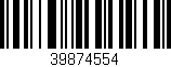 Código de barras (EAN, GTIN, SKU, ISBN): '39874554'