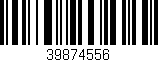 Código de barras (EAN, GTIN, SKU, ISBN): '39874556'