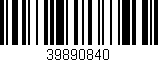 Código de barras (EAN, GTIN, SKU, ISBN): '39890840'
