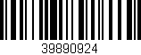 Código de barras (EAN, GTIN, SKU, ISBN): '39890924'