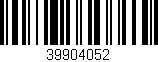 Código de barras (EAN, GTIN, SKU, ISBN): '39904052'