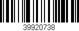 Código de barras (EAN, GTIN, SKU, ISBN): '39920738'