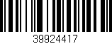 Código de barras (EAN, GTIN, SKU, ISBN): '39924417'