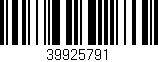 Código de barras (EAN, GTIN, SKU, ISBN): '39925791'