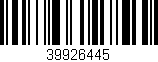 Código de barras (EAN, GTIN, SKU, ISBN): '39926445'