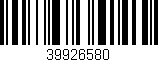 Código de barras (EAN, GTIN, SKU, ISBN): '39926580'