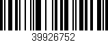 Código de barras (EAN, GTIN, SKU, ISBN): '39926752'