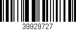Código de barras (EAN, GTIN, SKU, ISBN): '39929727'