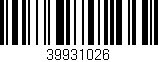 Código de barras (EAN, GTIN, SKU, ISBN): '39931026'