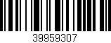 Código de barras (EAN, GTIN, SKU, ISBN): '39959307'